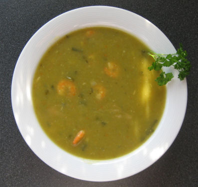 Kartoffelsuppe mit Krabben