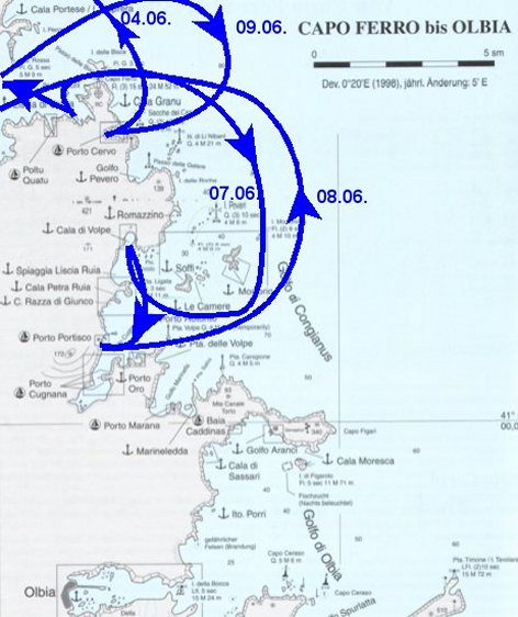 Karte aus Andrea Horn / Wyn Hoop - Korsika, Sardinien, Toskanische Inselwelt