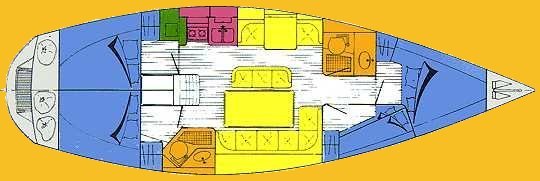 Gib Sea 422 - Plan unter Deck